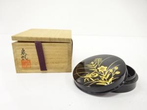 香帆造　漆塗り蒔絵　鈴虫　香合